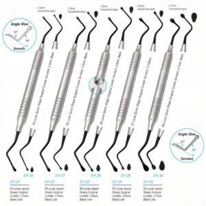 Bone Curettes Lucas Spoon Smooth & Serrated