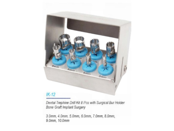 Dental Trephine Drift Kit 8 pcs with Surgical Bur Holder Bone Gratf Implant Surgery